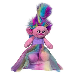 BIG Build A Bear Trolls World Tour Poppy BAB 23" Plush Rainbow Hair Stuffed Doll
